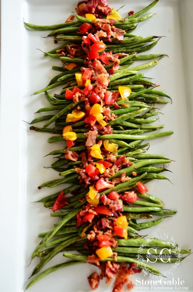 Roasted Green Beans with Bacon | Faith, Hope, Love, and Luck Survive Despite a Whiskered Accomplice