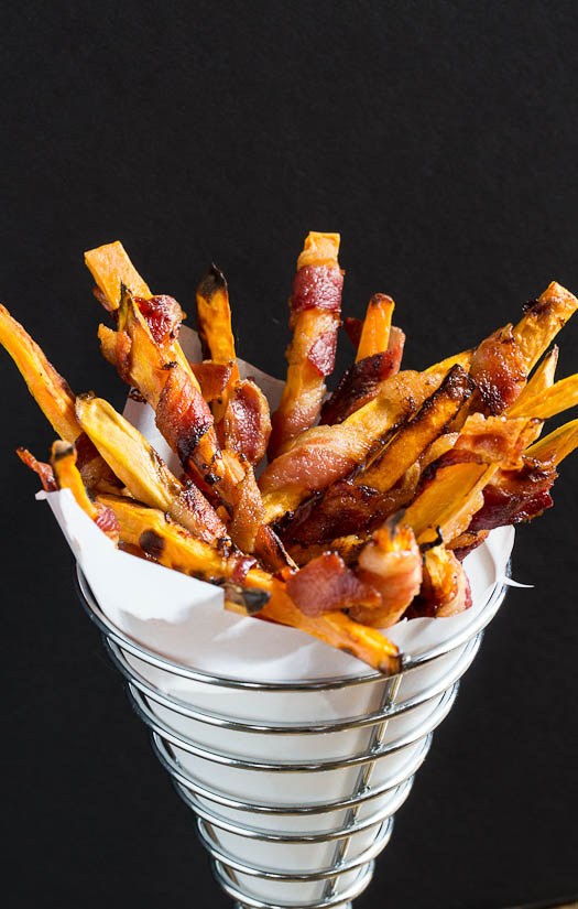 Sweet Potato Fries Wrapped in Bacon | Faith, Hope, Love, and Luck Survive Despite a Whiskered Accomplice