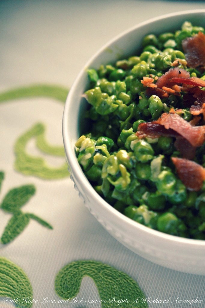 Mushy Peas with Bacon | Faith, Hope, Love, and Luck Survive Despite a Whiskered Accomplice