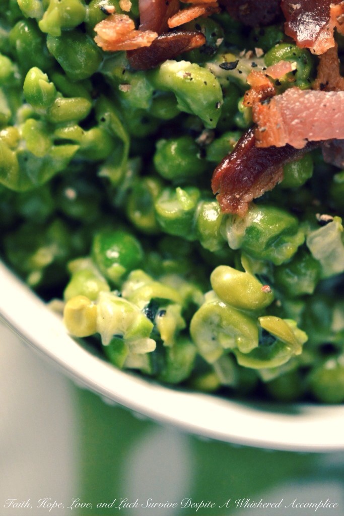 Mushy Peas with Bacon | Faith, Hope, Love, and Luck Survive Despite a Whiskered Accomplice