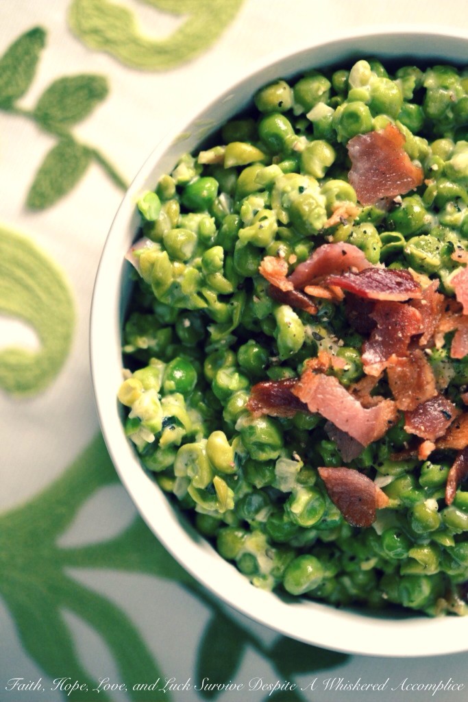 Mushy Peas with Bacon | Faith, Hope, Love, and Luck Survive Despite a Whiskered Accomplice