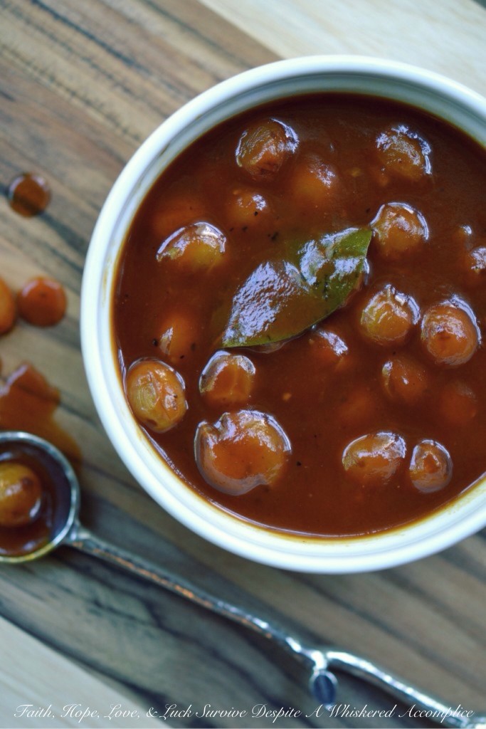 Sweet and Sour BBQ Sauce with Grapes | Faith, Hope, Love, and Luck Survive Despite a Whiskered Accomplice