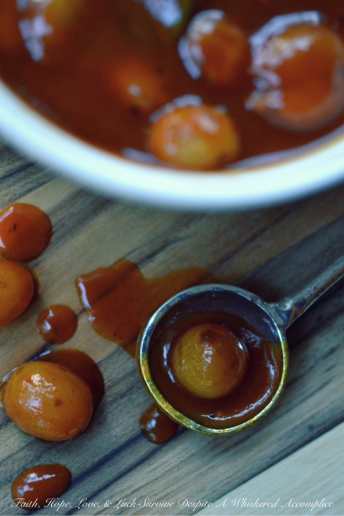 Sweet and Sour BBQ Sauce with Grapes | Faith, Hope, Love, and Luck Survive Despite a Whiskered Accomplice