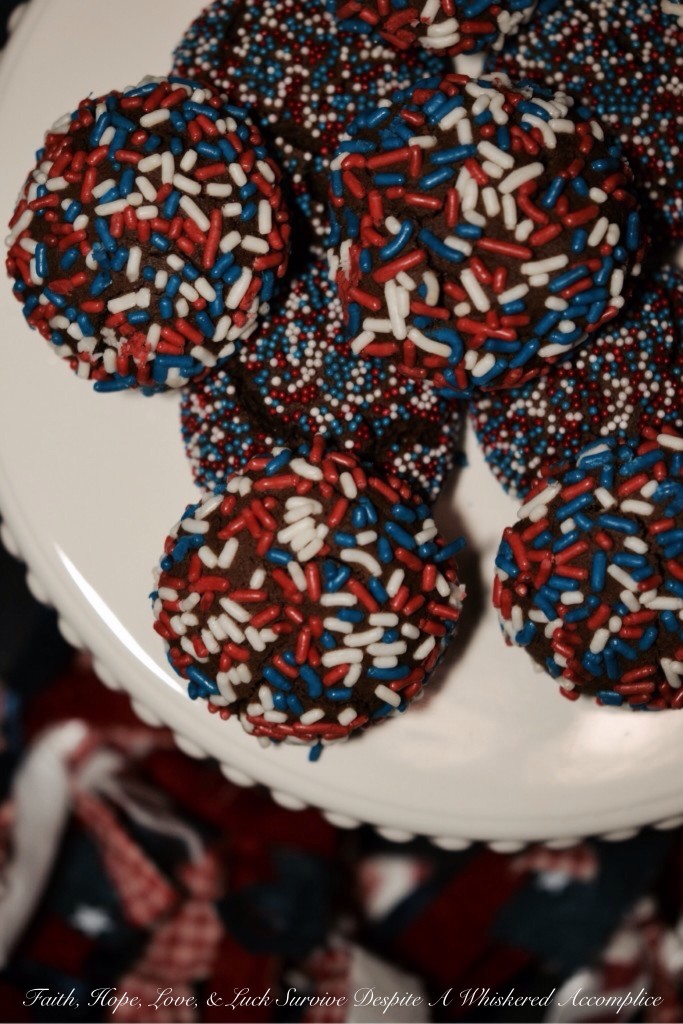 4th of July Chocolate Sprinkle Cookies | Faith, Hope, Love, and Luck Survive Despite a Whiskered Accomplice