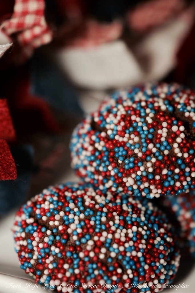 4th of July Chocolate Sprinkle Cookies | Faith, Hope, Love, and Luck Survive Despite a Whiskered Accomplice