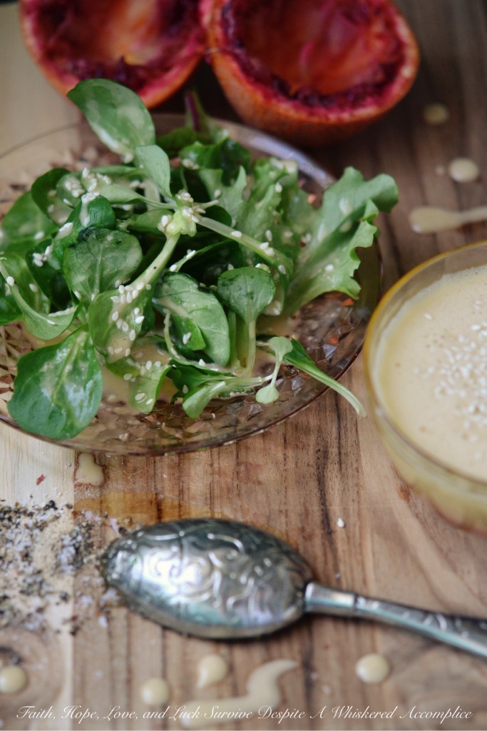 Blood Orange Coconut Water Salad Dressing | Faith, Hope, Love, and Luck Survive Despite a Whiskered Accomplice