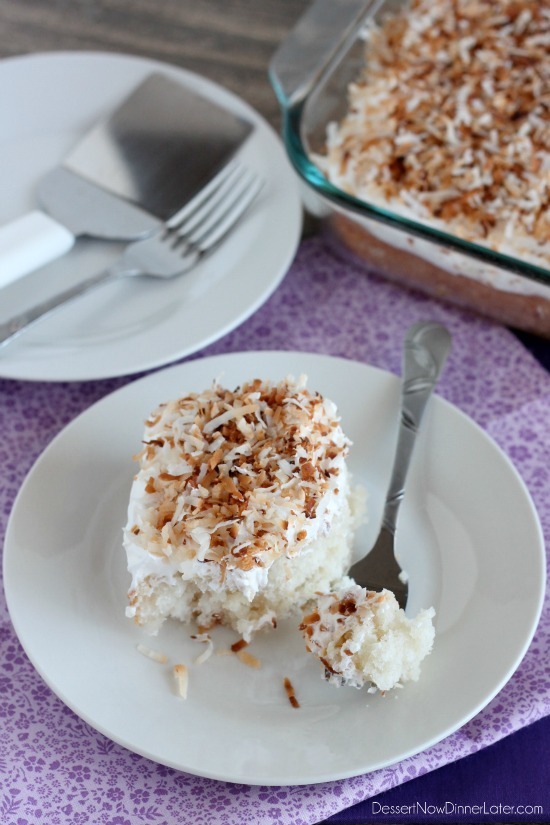 Coconut Cream Poke Cake | Faith, Hope, Love, and Luck Survive Despite a Whiskered Accomplice