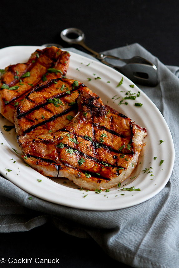Grilled Pineapple Chili Pork Chops | Faith, Hope, Love, and Luck Survive Despite a Whiskered Accomplice