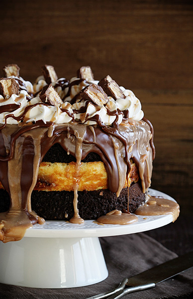 Snickers Cheesecake Cake | Faith, Hope, Love, and Luck Survive Despite a Whiskered Accomplice