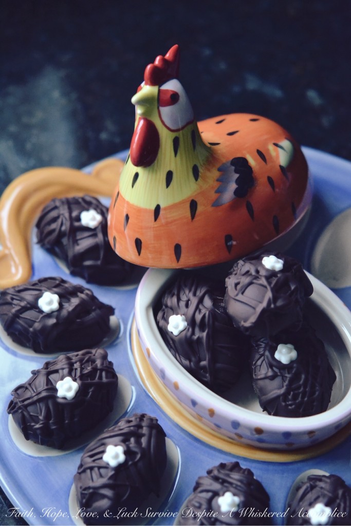 Butterfinger Eggs with Vanilla - Forget about throwing away that leftover Halloween candy corn. This simple, five-ingredient recipe for peanut butter and chocolate Easter eggs uses candy corn, peanut butter, vanilla, semi-sweet chocolate chips, and a touch of shortening to create a shockingly delicious faux-Butterfinger experience, perfectly shaped for springtime celebrations. If you just so happen to have a bag of candy corn on hand and are looking for a unique and unforgettably delicious Easter treat, this is one recipe you absolutely have to try.