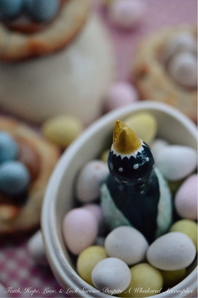 Pretzel Birds Nest Cookies - These charming little spring cookies get their nest-like appearance thanks to crushed pretzels and flaked coconut. After being filled with melted caramel and then topped with a few chocolate candy eggs, these sweet, heavenly thumbprint cookies are ready for some serious Easter munching.