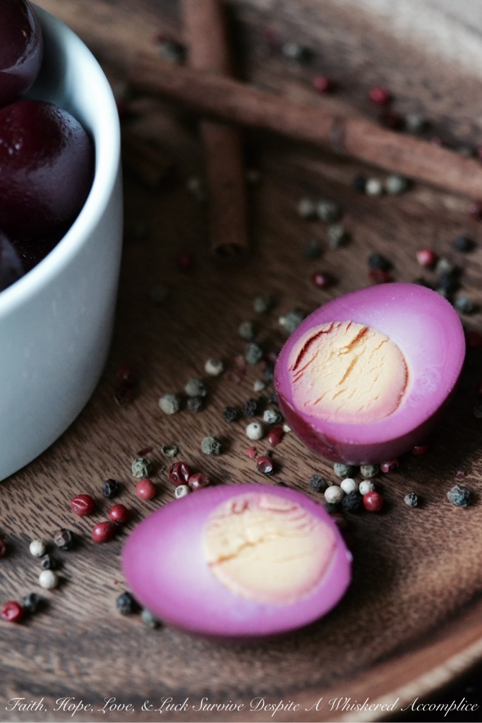 Pickled Eggs with Beets | Faith, Hope, Love, and Luck Survive Despite a Whiskered Accomplice