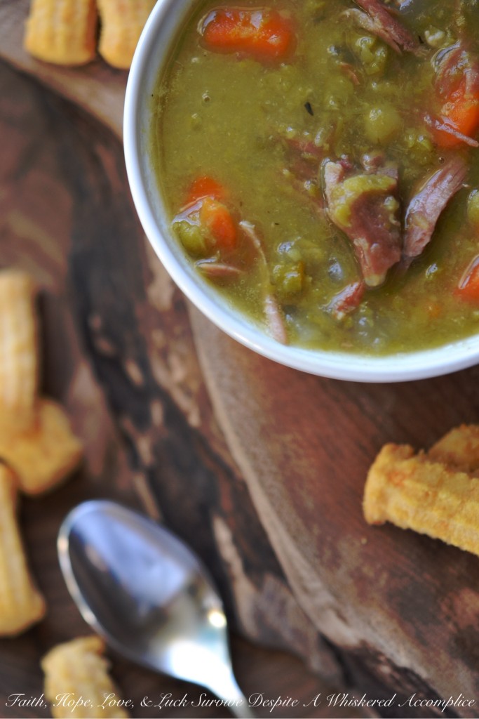 Lazy Ham and Split Pea Soup - We all have those days when we want to be lazy, but we also want something comforting and hearty to enjoy for dinner. This split pea soup, made with homemade ham stock, is the perfect meal for one of those days.