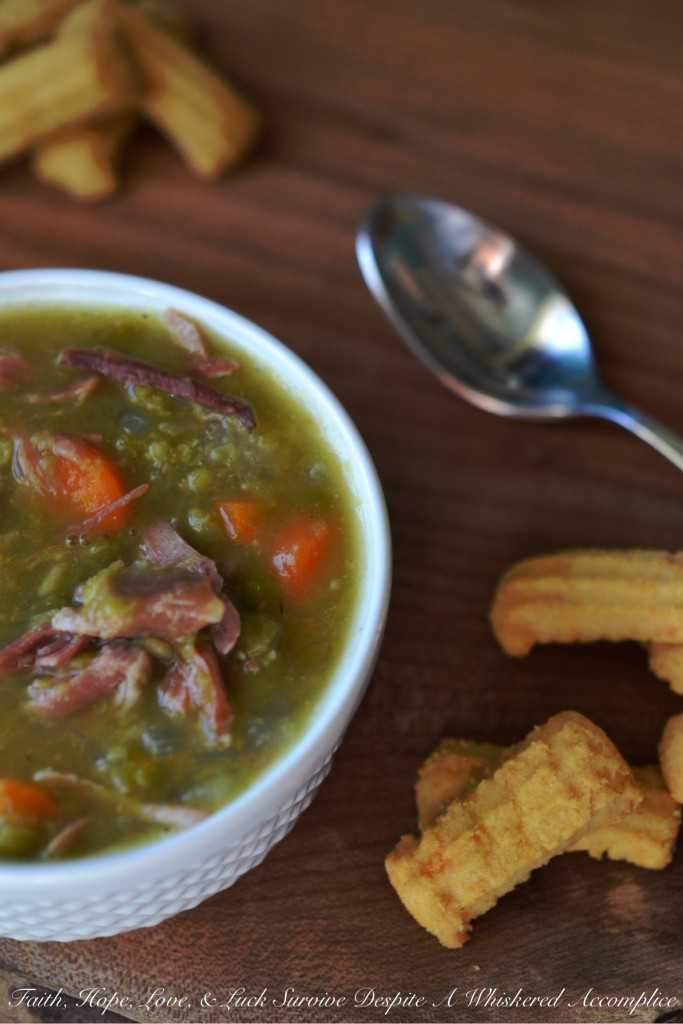 Lazy Ham and Split Pea Soup - We all have those days when we want to be lazy, but we also want something comforting and hearty to enjoy for dinner. This split pea soup, made with homemade ham stock, is the perfect meal for one of those days.