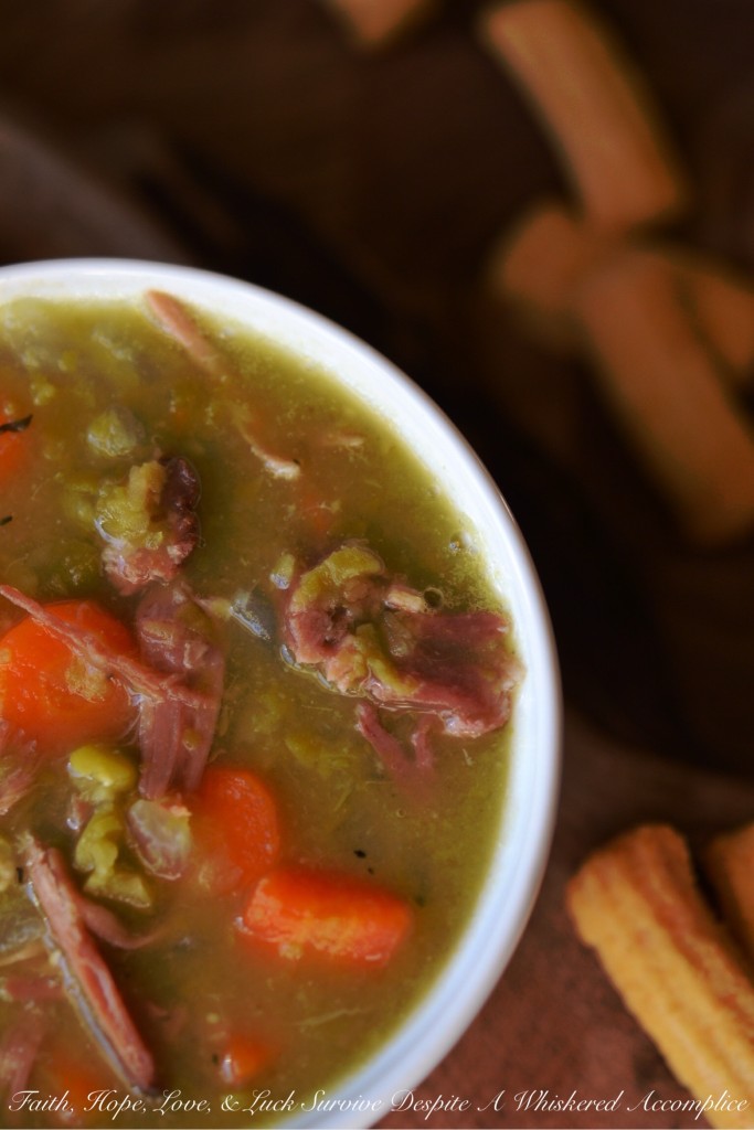 Lazy Ham and Split Pea Soup - We all have those days when we want to be lazy, but we also want something comforting and hearty to enjoy for dinner. This split pea soup, made with homemade ham stock, is the perfect meal for one of those days.
