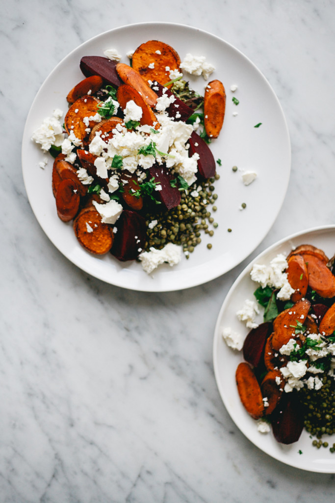 Roasted Vegetables and Lentil Salad | Faith, Hope, Love, and Luck Survive Despite a Whiskered Accomplice