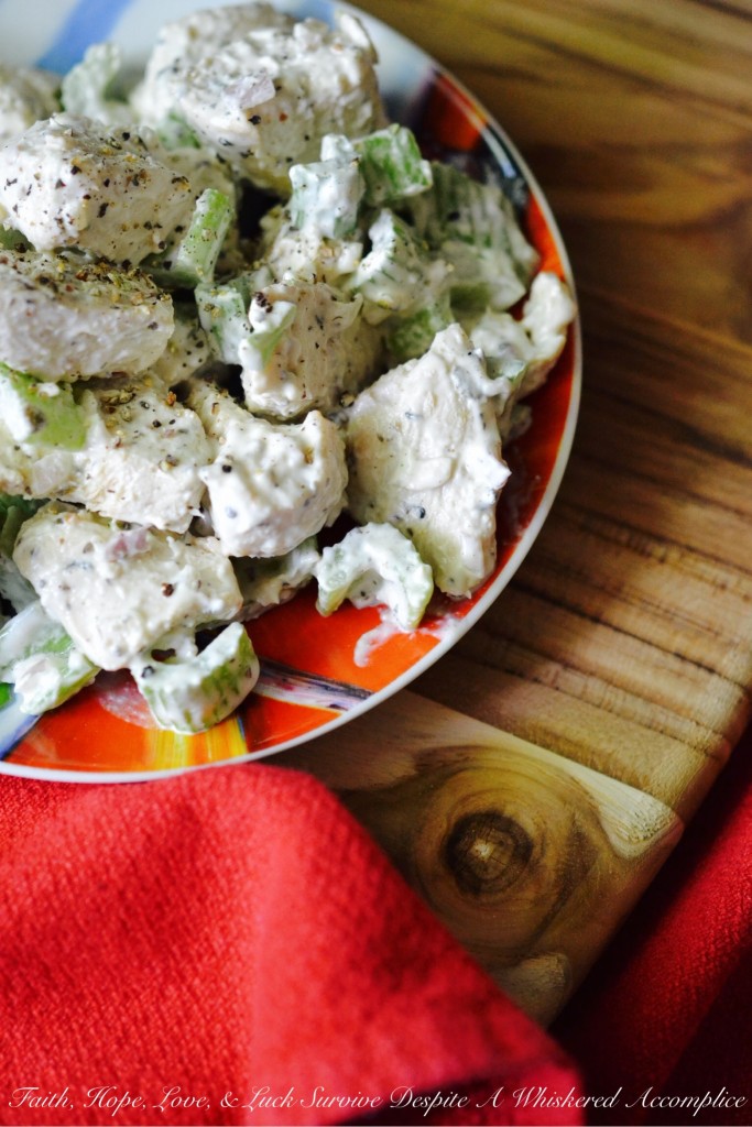 Chunky Marinated Chicken Salad | Faith, Hope, Love, and Luck Survive Despite a Whiskered Accomplice