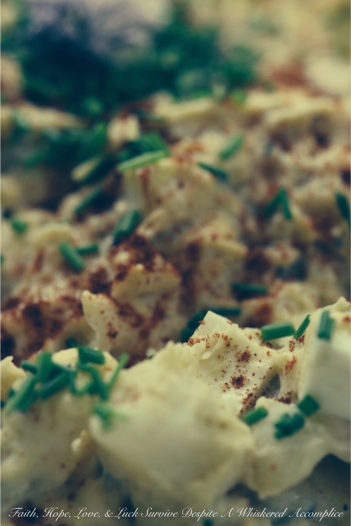 Deviled Egg Potato Salad | Faith, Hope, Love, and Luck Survive Despite a Whiskered Accomplice