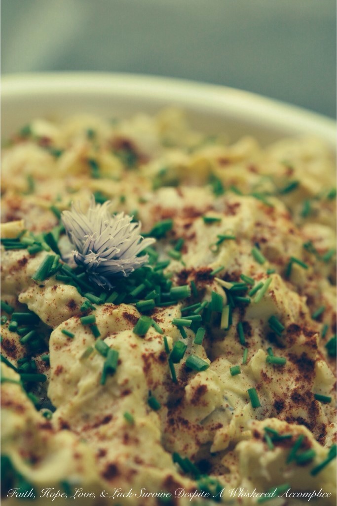 Deviled Egg Potato Salad | Faith, Hope, Love, and Luck Survive Despite a Whiskered Accomplice