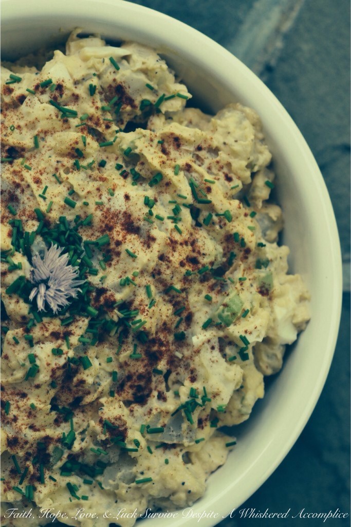 Deviled Egg Potato Salad | Faith, Hope, Love, and Luck Survive Despite a Whiskered Accomplice