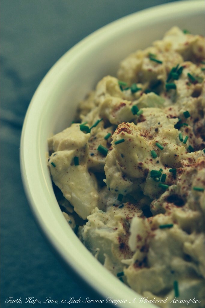 Deviled Egg Potato Salad | Faith, Hope, Love, and Luck Survive Despite a Whiskered Accomplice