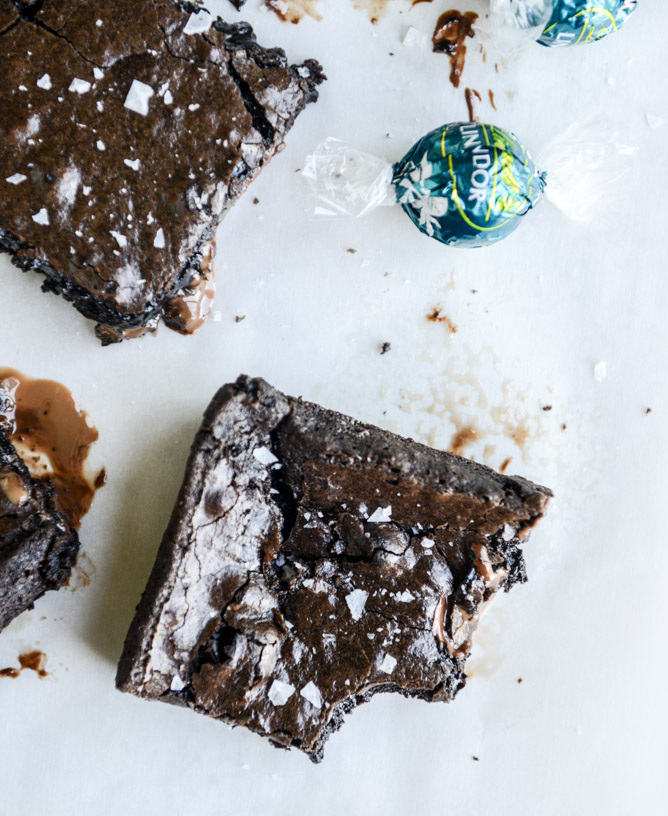 Olive Oil Sea Salt Lindt Truffle Brownies | Faith, Hope, Love, and Luck Survive Despite a Whiskered Accomplice