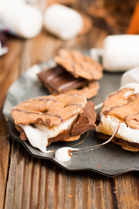 Peanut Butter Pretzel Crisps S'mores | Faith, Hope, Love, and Luck Survive Despite a Whiskered Accomplice