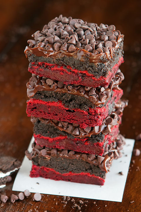 Red Velvet Oreo Truffle Brownies | Faith, Hope, Love, and Luck Survive Despite a Whiskered Accomplice