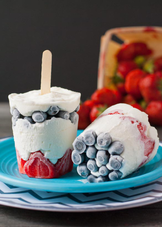 Red, White, and Blue Berry Pudding Pops | Faith, Hope, Love, and Luck Survive Despite a Whiskered Accomplice