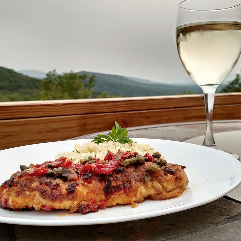 Sun Dried Tomato Crusted Chicken with Sunny Butter Sauce | Faith, Hope, Love, and Luck Survive Despite a Whiskered Accomplice