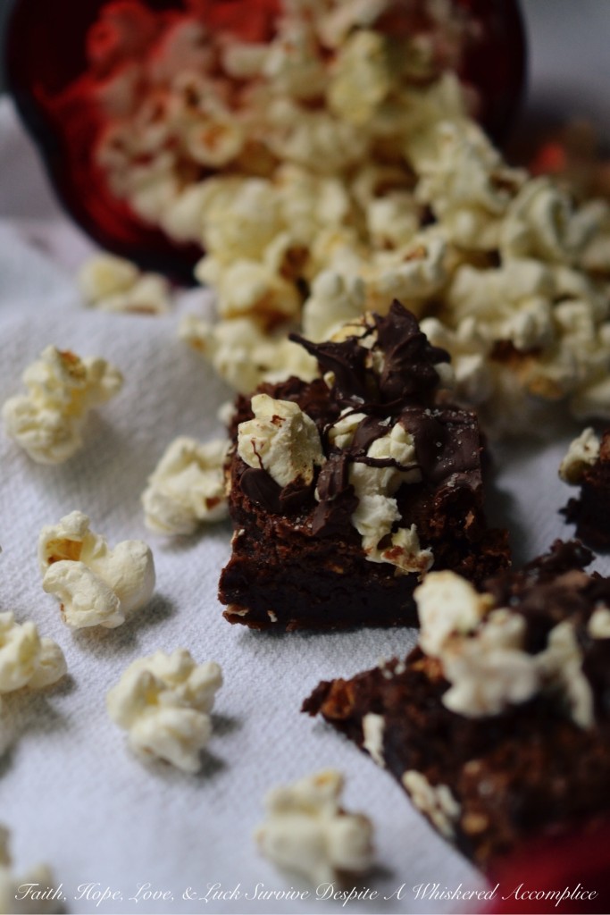 Boom Chicka Popcorn Brownies | Faith, Hope, Love, and Luck Survive Despite a Whiskered Accomplice