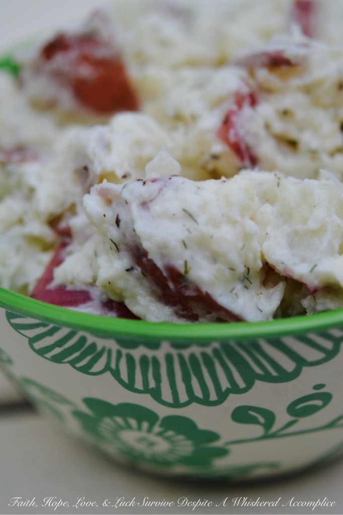 Quick Last-Minute Dill Potato Salad - Say goodbye to long shopping lists and complicated recipes with this incredibly easy, last-minute potato salad that delivers big on flavor. Made with just a few simple ingredients, this creamy and comforting side dish gets a vibrant kick from a sprinkle of dried dill, along with a delightful tang from a splash of rice wine vinegar. Perfect served warm or chilled, this creamy potato salad is the ideal addition to any summertime meal.