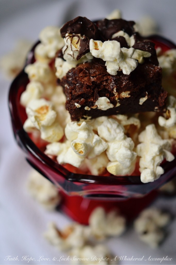 Boom Chicka Popcorn Brownies | Faith, Hope, Love, and Luck Survive Despite a Whiskered Accomplice