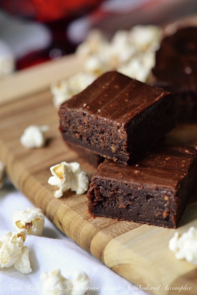 Sweet Popcorn Brownies | Faith, Hope, Love, and Luck Survive Despite a Whiskered Accomplice