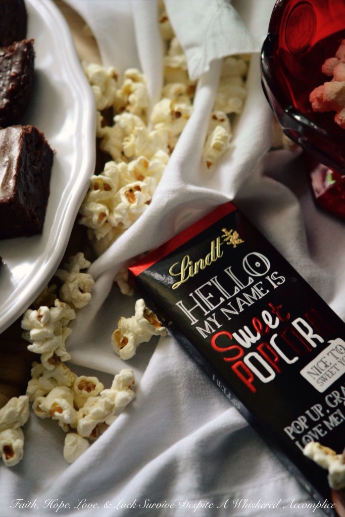 Sweet Popcorn Brownies | Faith, Hope, Love, and Luck Survive Despite a Whiskered Accomplice
