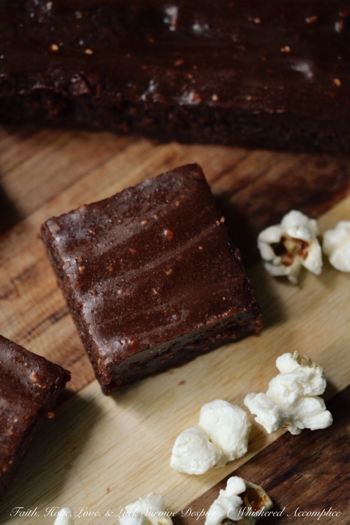 Sweet Popcorn Brownies | Faith, Hope, Love, and Luck Survive Despite a Whiskered Accomplice