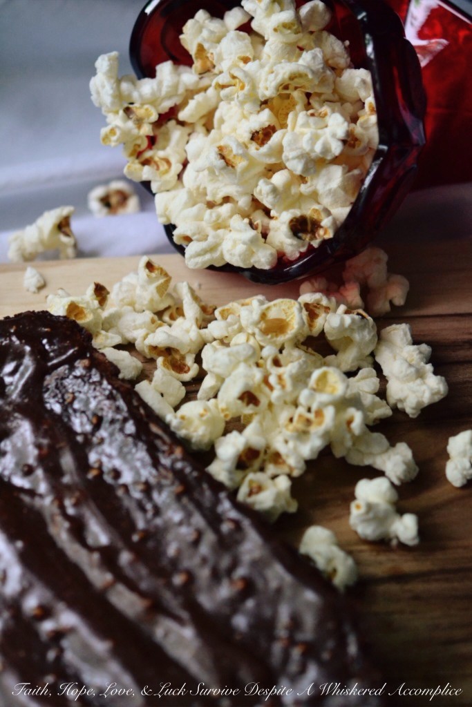 Sweet Popcorn Brownies | Faith, Hope, Love, and Luck Survive Despite a Whiskered Accomplice