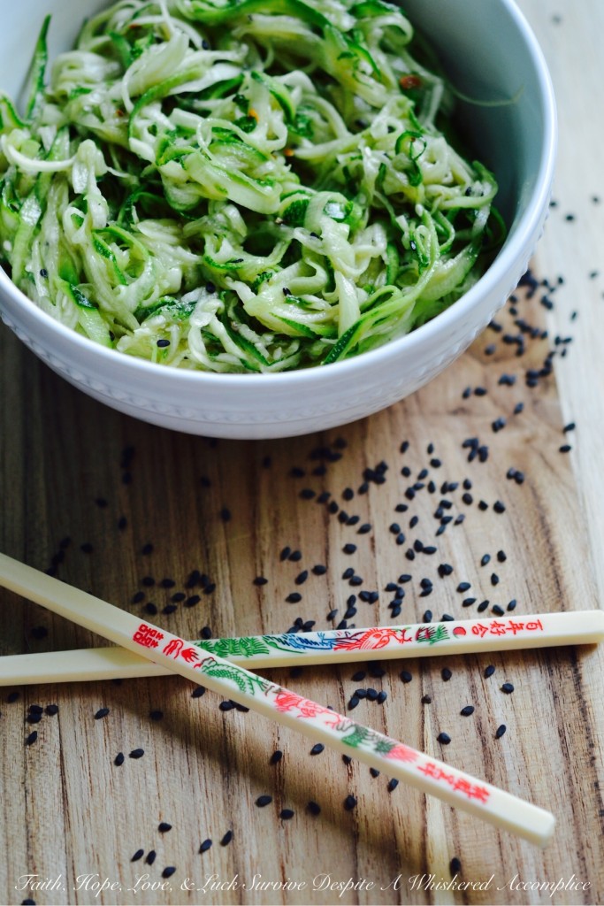 Quick No-Cook Asian Zucchini Noodles - When summer arrives, bringing with it an over-abundance of zucchini, it's time to break out the spiralizer or slicer to make homemade zoodles. Topped with a simple Asian dressing, this no-cook vegetable side dish will easily become a favorite recipe you'll turn to over and over again all summer long.