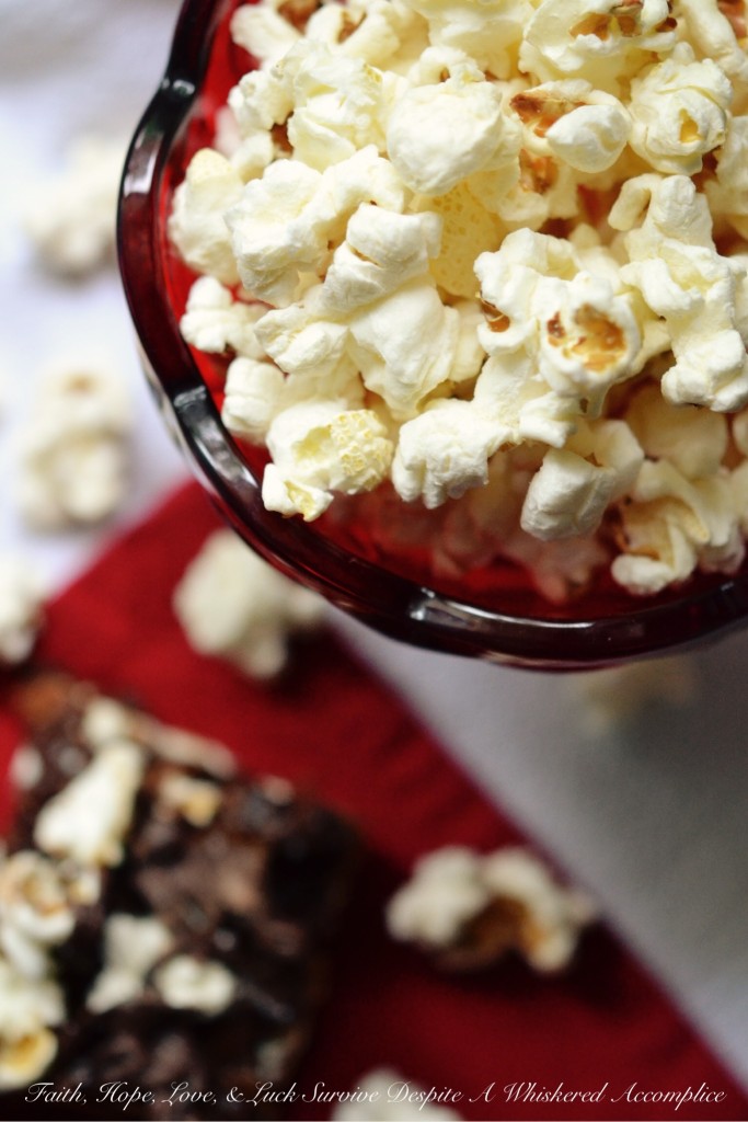 Boom Chicka Popcorn Brownies | Faith, Hope, Love, and Luck Survive Despite a Whiskered Accomplice