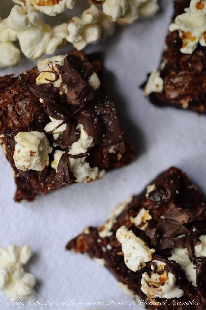 Boom Chicka Popcorn Brownies | Faith, Hope, Love, and Luck Survive Despite a Whiskered Accomplice