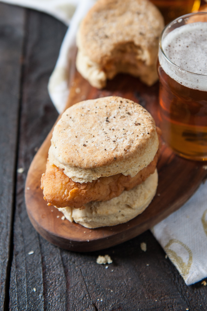 Hot Beer Fried Chicken and Pepper Biscuits | Faith, Hope, Love, and Luck Survive Despite a Whiskered Accomplice
