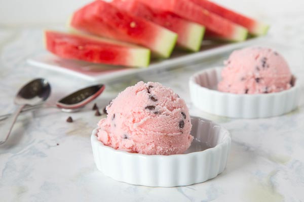 Watermelon Ice Cream with Chocolate Chips | Faith, Hope, Love, and Luck Survive Despite a Whiskered Accomplice