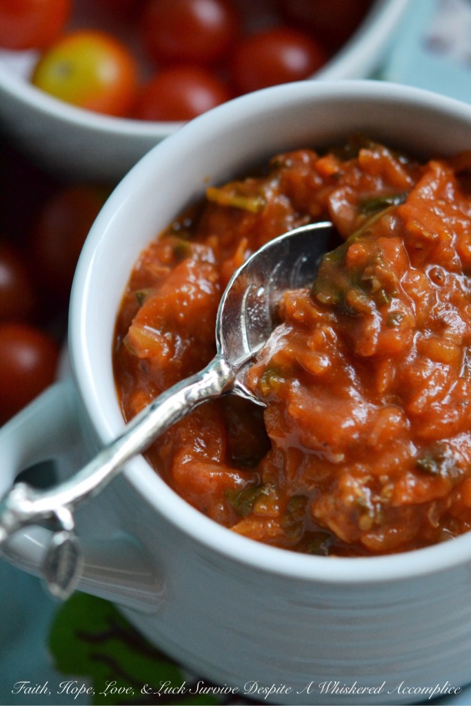 Sweet Prosciutto Pizza Sauce | Faith, Hope, Love, and Luck Survive Despite a Whiskered Accomplice