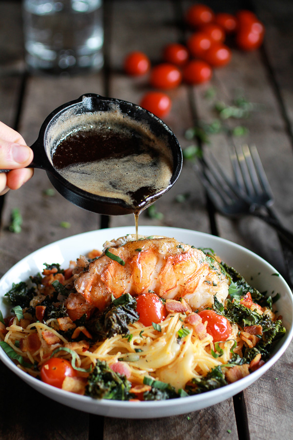 Brown Butter Lobster, Bacon Plus Crispy Kale and Fontina Pasta | Faith, Hope, Love, and Luck Survive Despite a Whiskered Accomplice