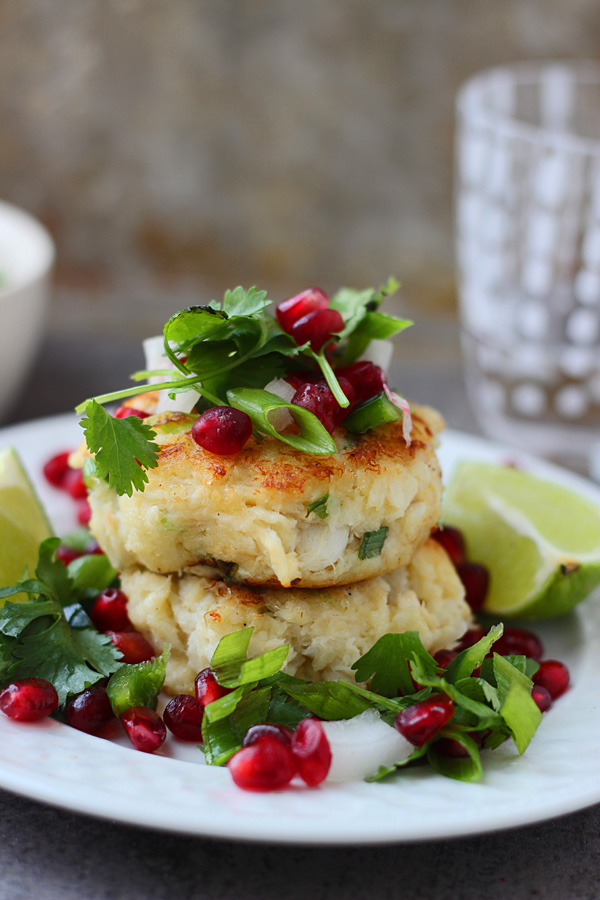 Crispy Crab Cakes with Pomegranate Salsa | Faith, Hope, Love, and Luck Survive Despite a Whiskered Accomplice