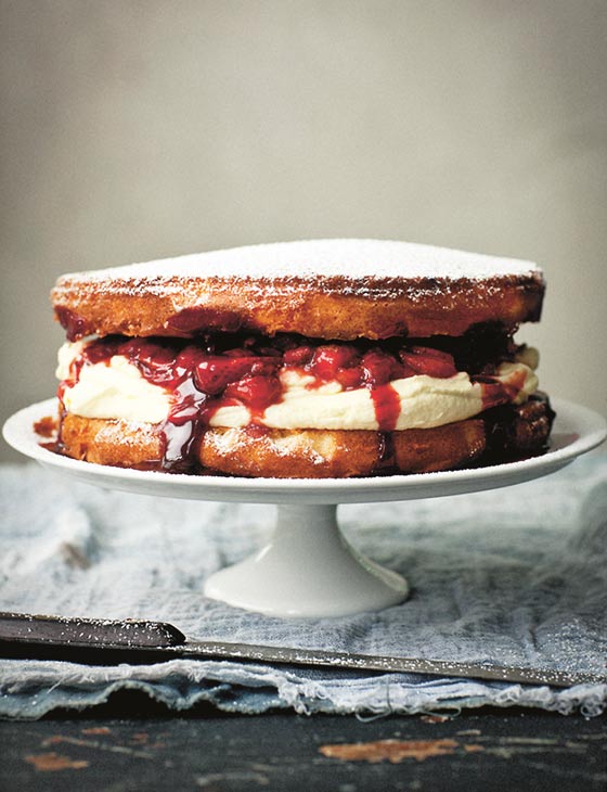 Victoria Sponge with Limoncello and Balsamic Strawberries | Faith, Hope, Love, and Luck Survive Despite a Whiskered Accomplice