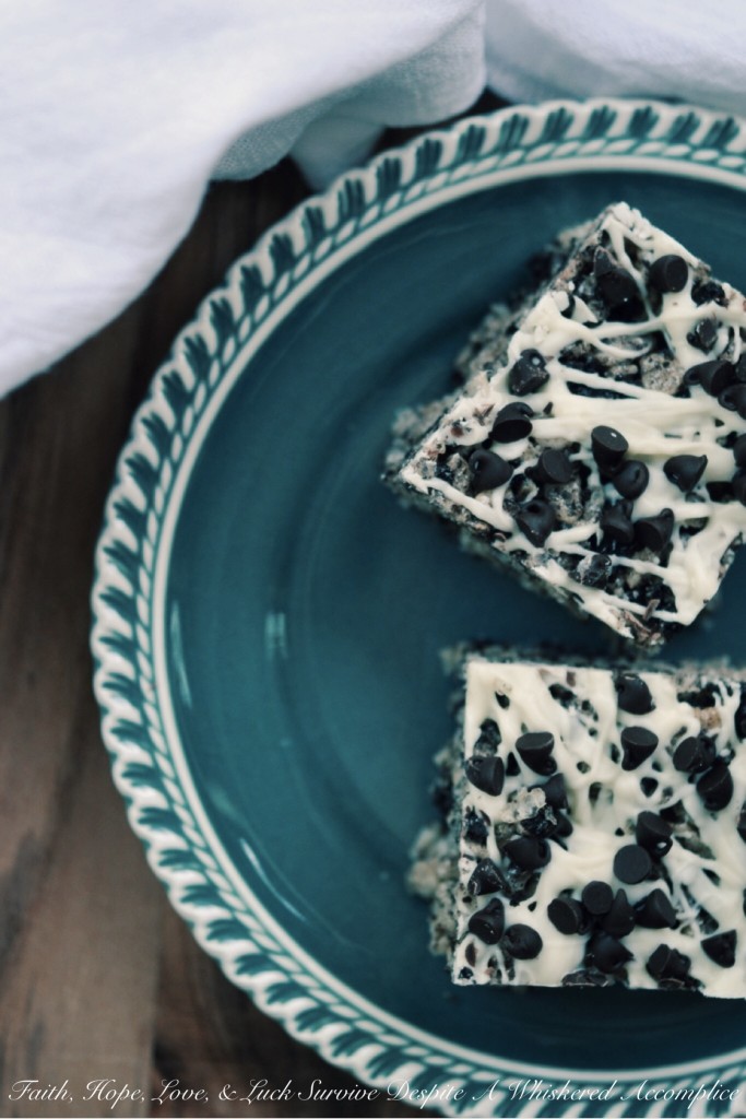 Oreo Rice Krispies Treats | Faith, Hope, Love, and Luck Survive Despite a Whiskered Accomplice