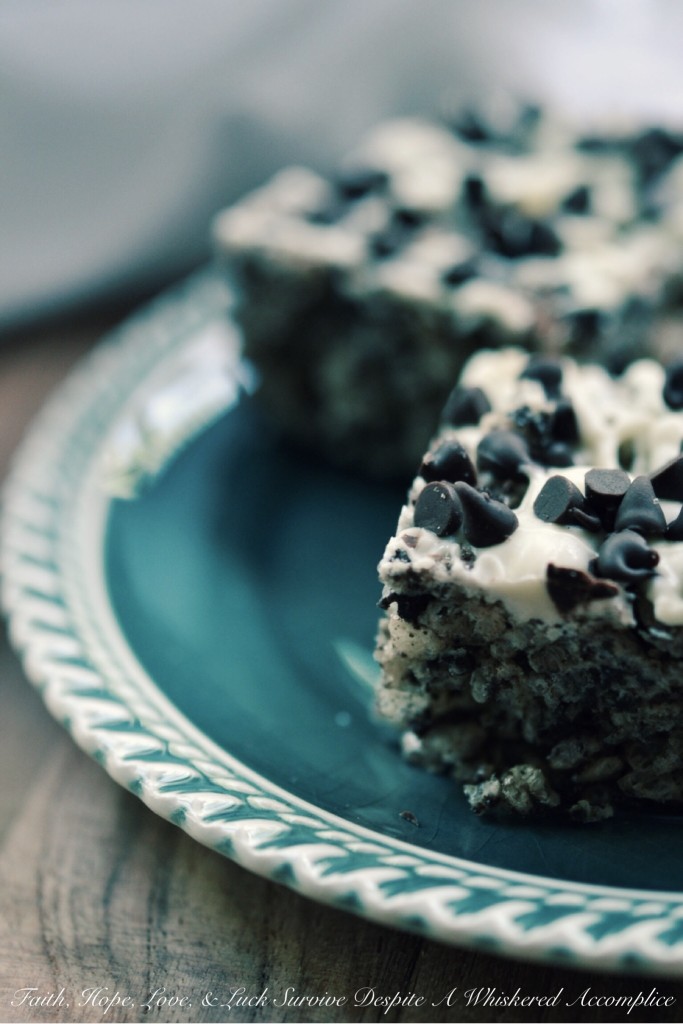Oreo Rice Krispies Treats | Faith, Hope, Love, and Luck Survive Despite a Whiskered Accomplice