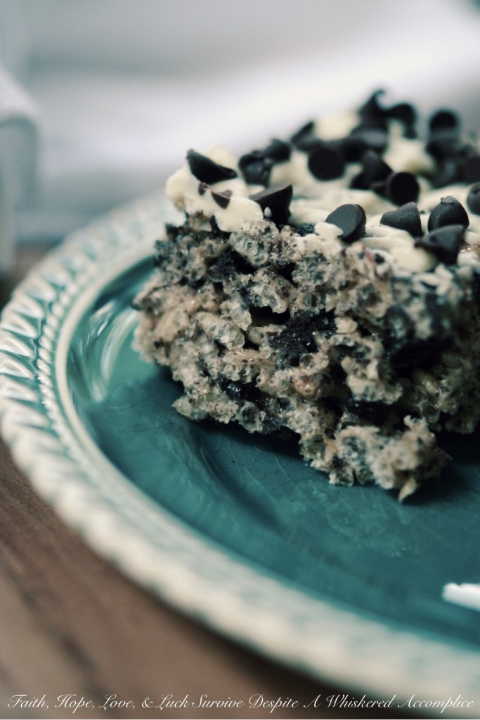 Oreo Rice Krispies Treats | Faith, Hope, Love, and Luck Survive Despite a Whiskered Accomplice