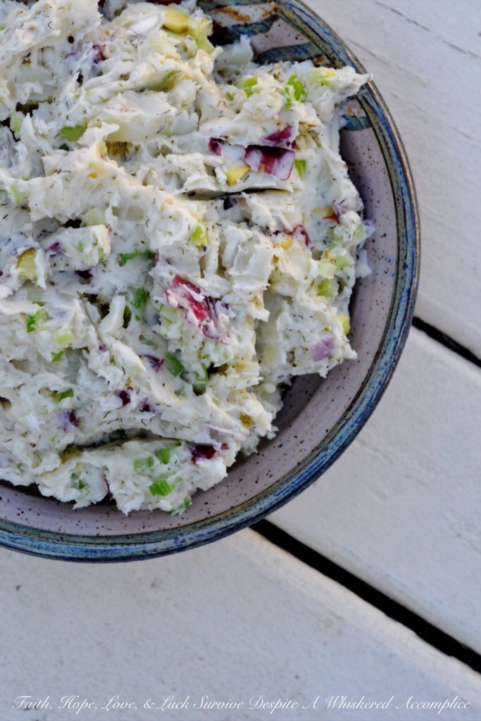 Dill Mashed Potato Salad | Faith, Hope, Love, and Luck Survive Despite a Whiskered Accomplice